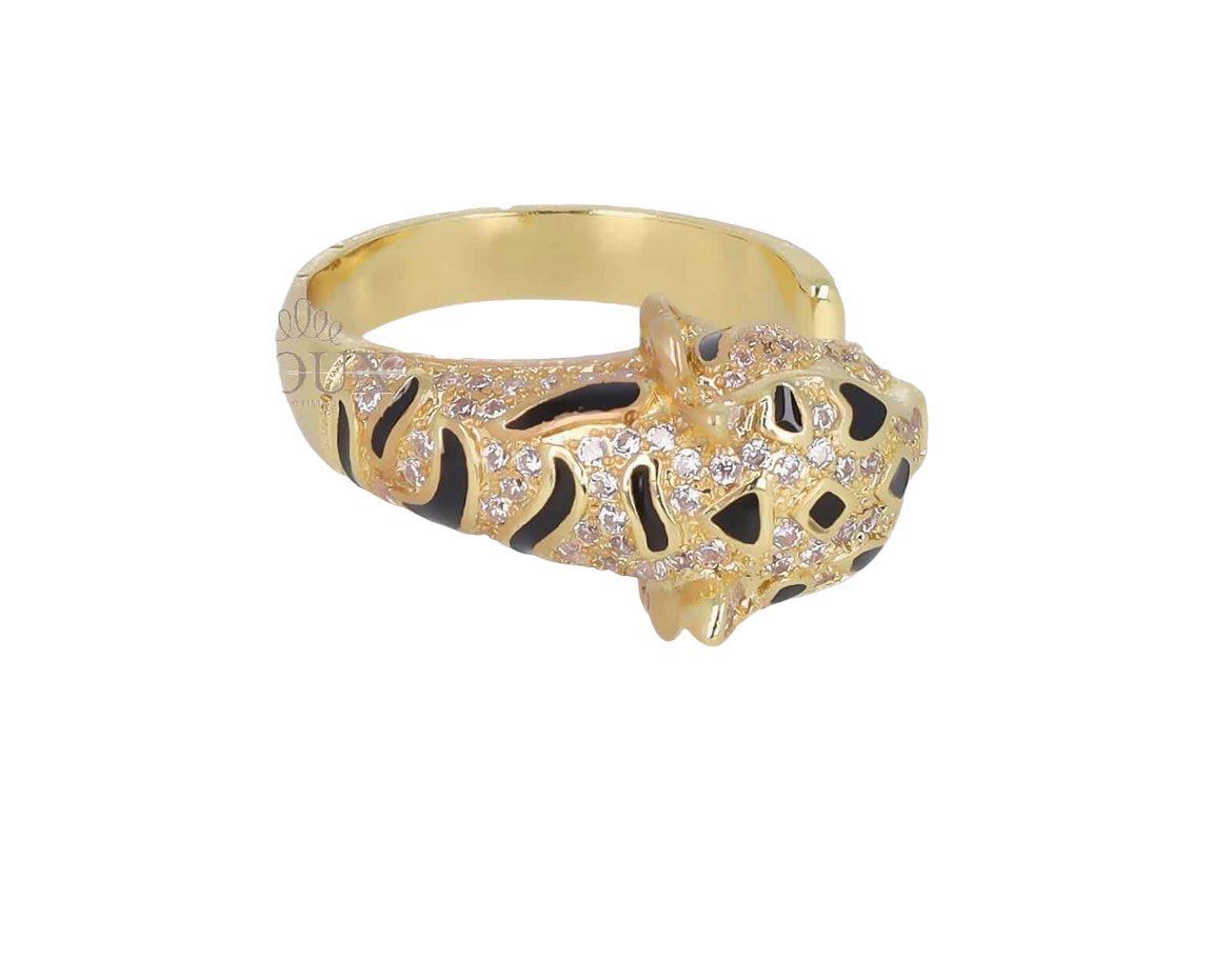 Leopard Ring with Zirconia - Gold