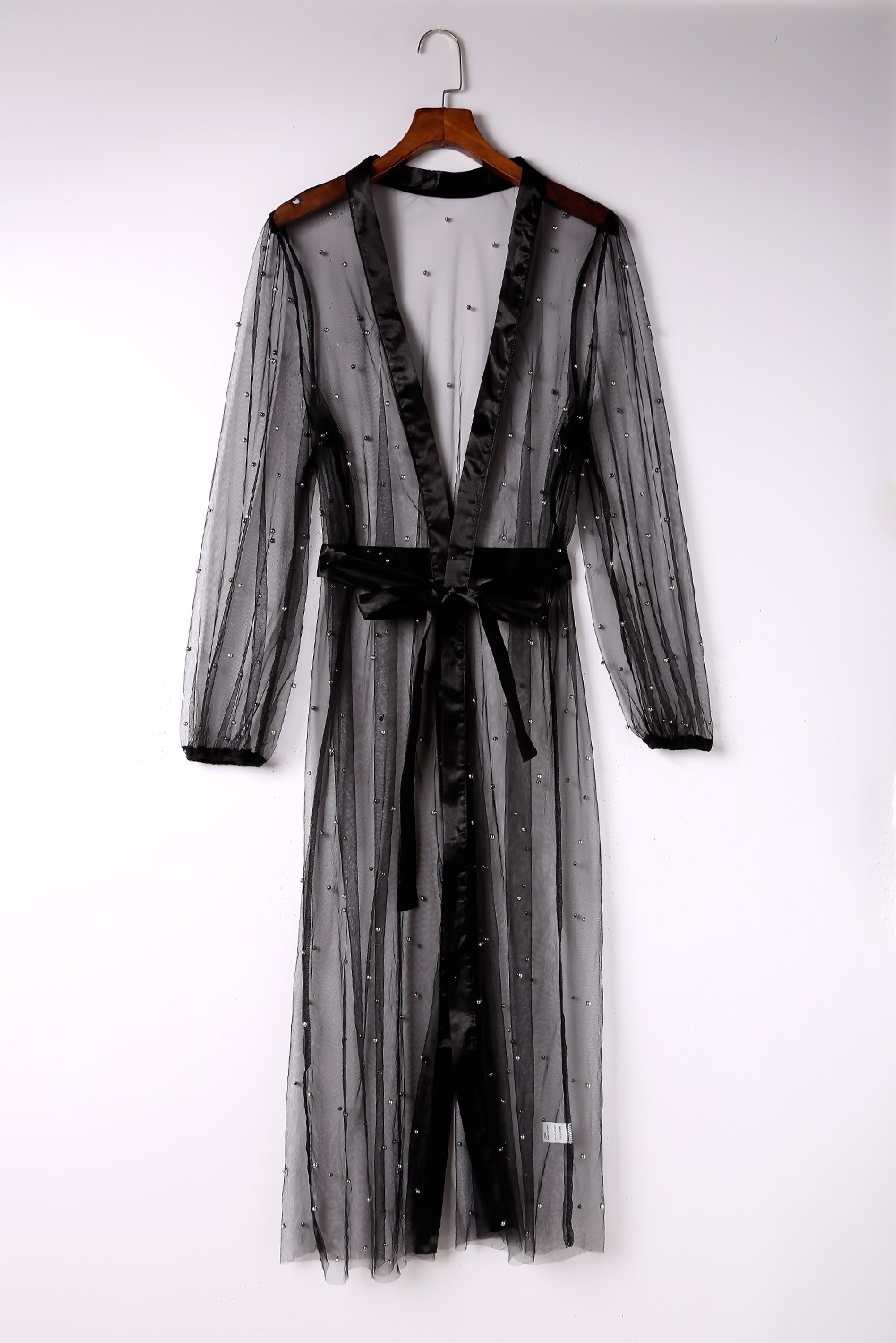 Tulle Kimono with Studs - Black