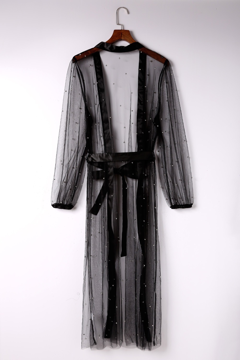 Tulle Kimono with Studs - Black