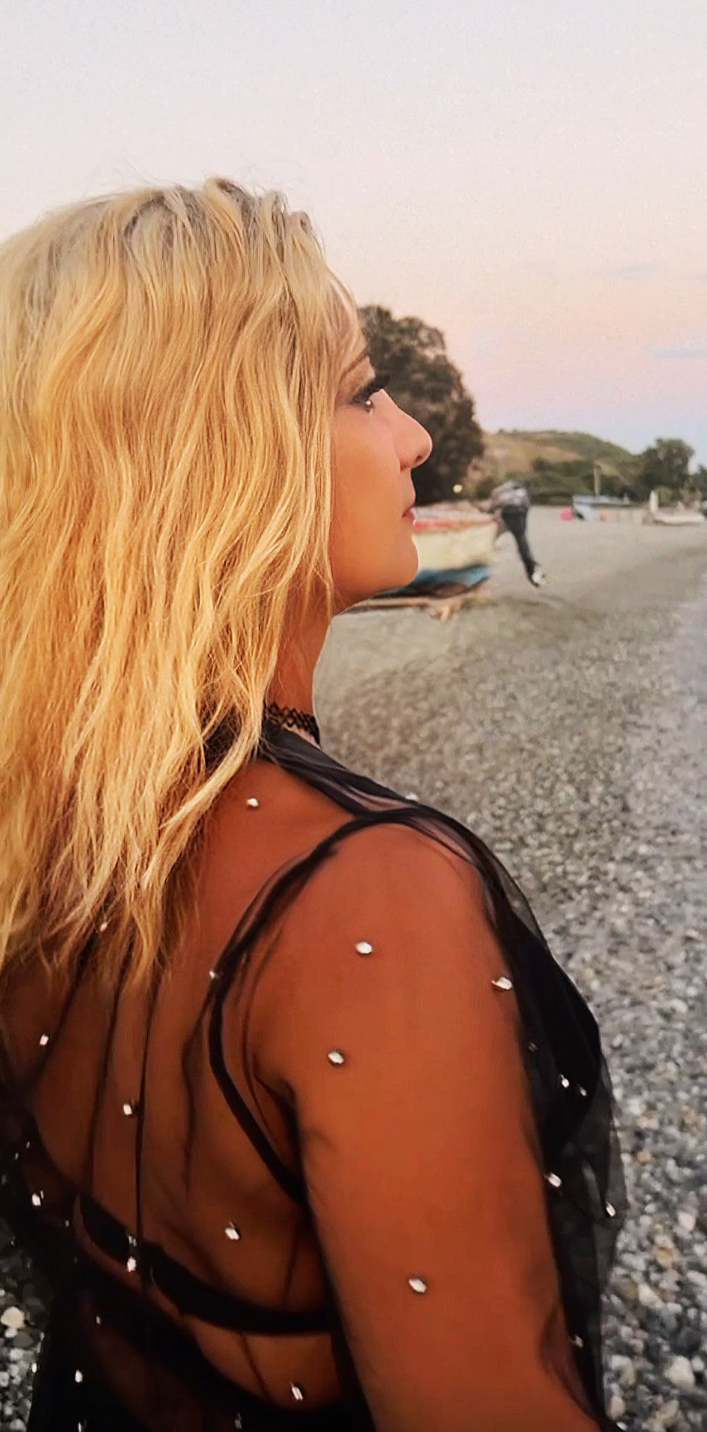 Tulle Kimono with Studs - Black