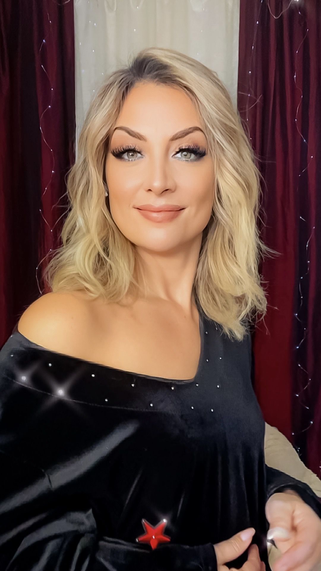 Tunica Curvy Handmade velluto con Swarovski