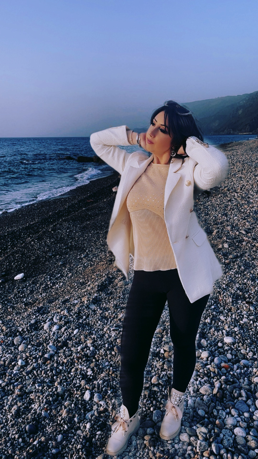 Blazer in Tweed - Bianco