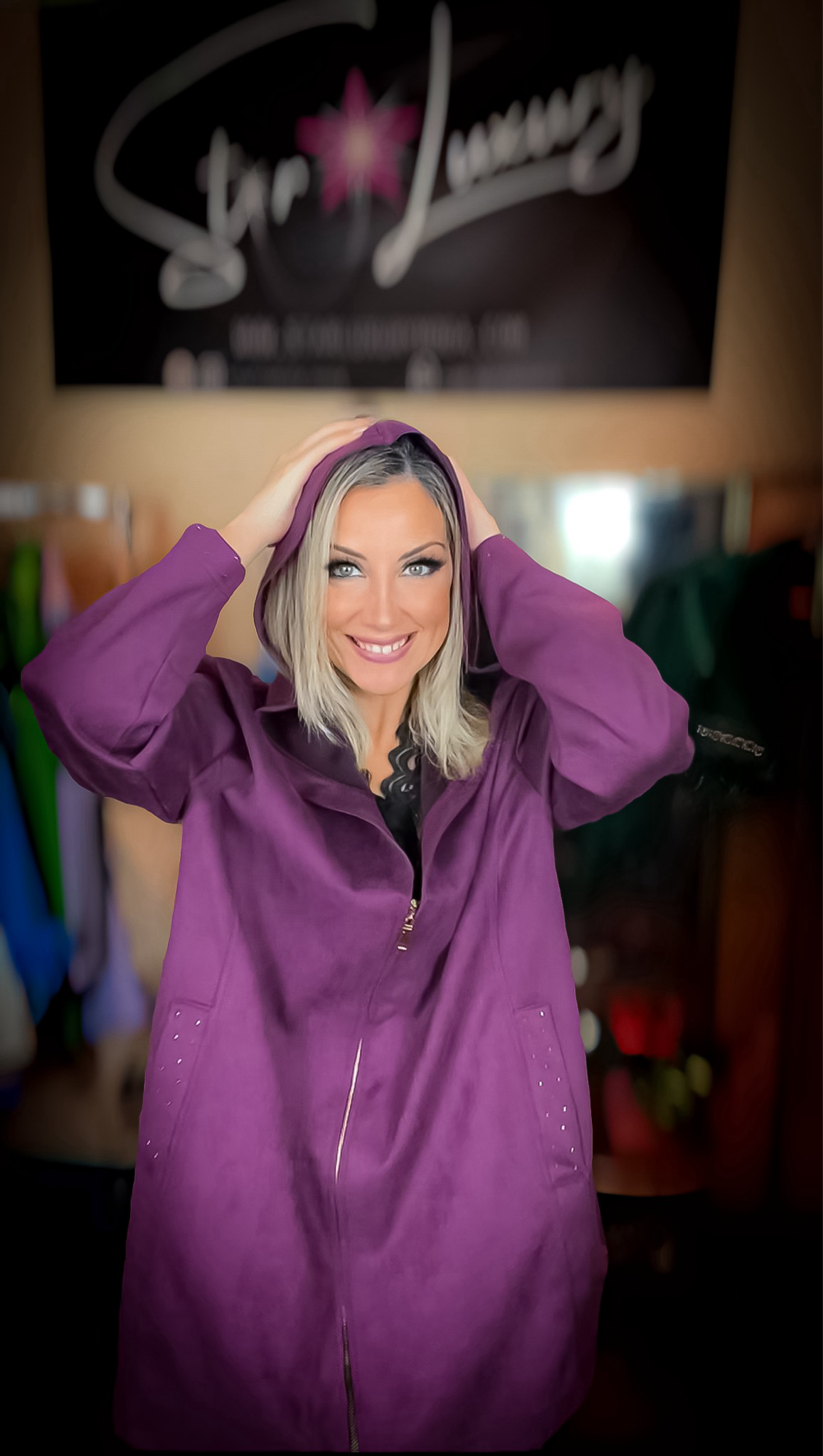 Giacca Over Handmade Scamosciata - Viola