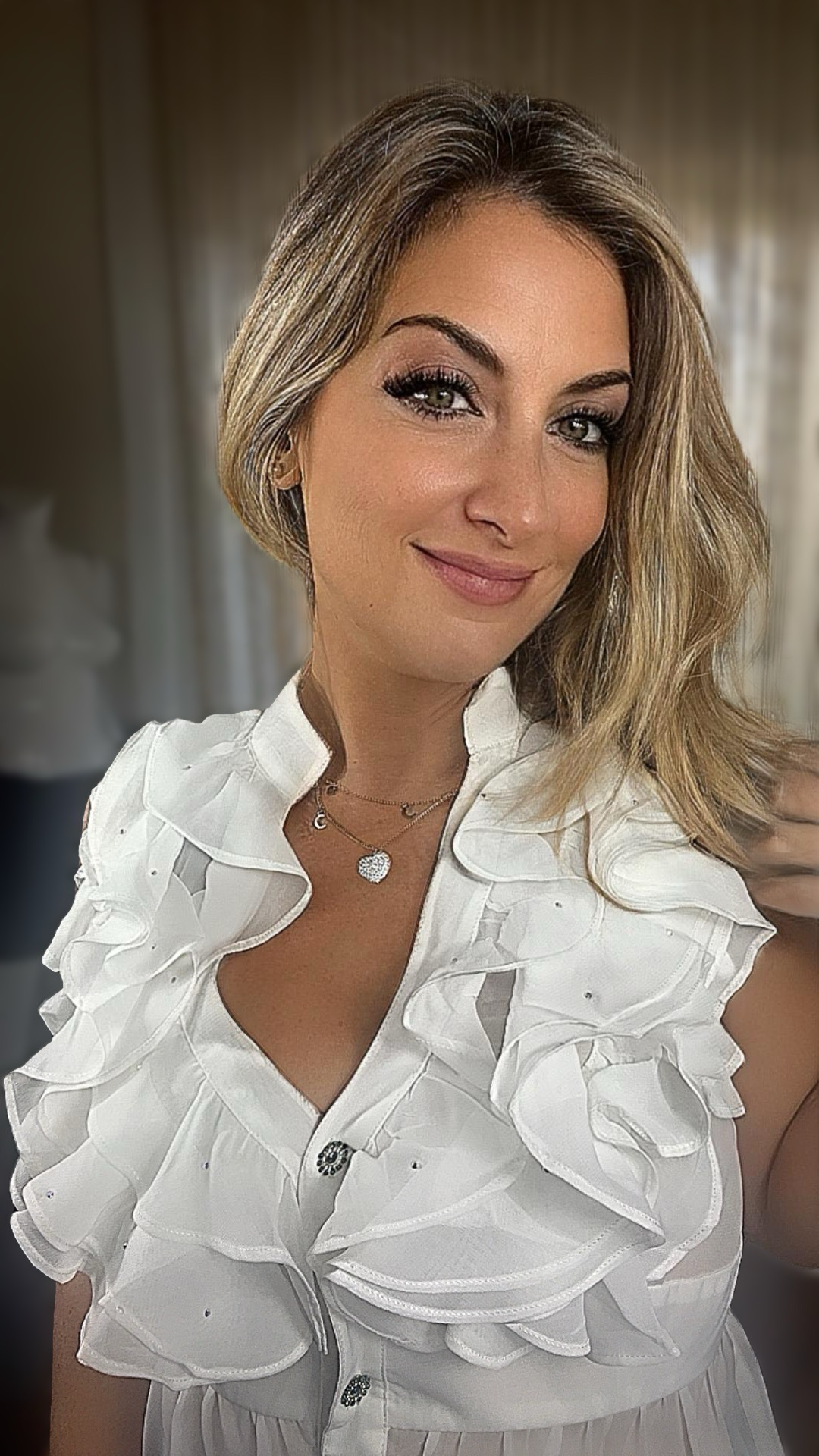 Camicia con ruches - Bianca