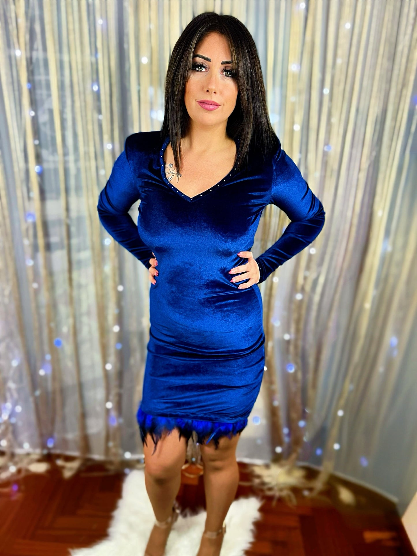 Velvet Dress - Blue