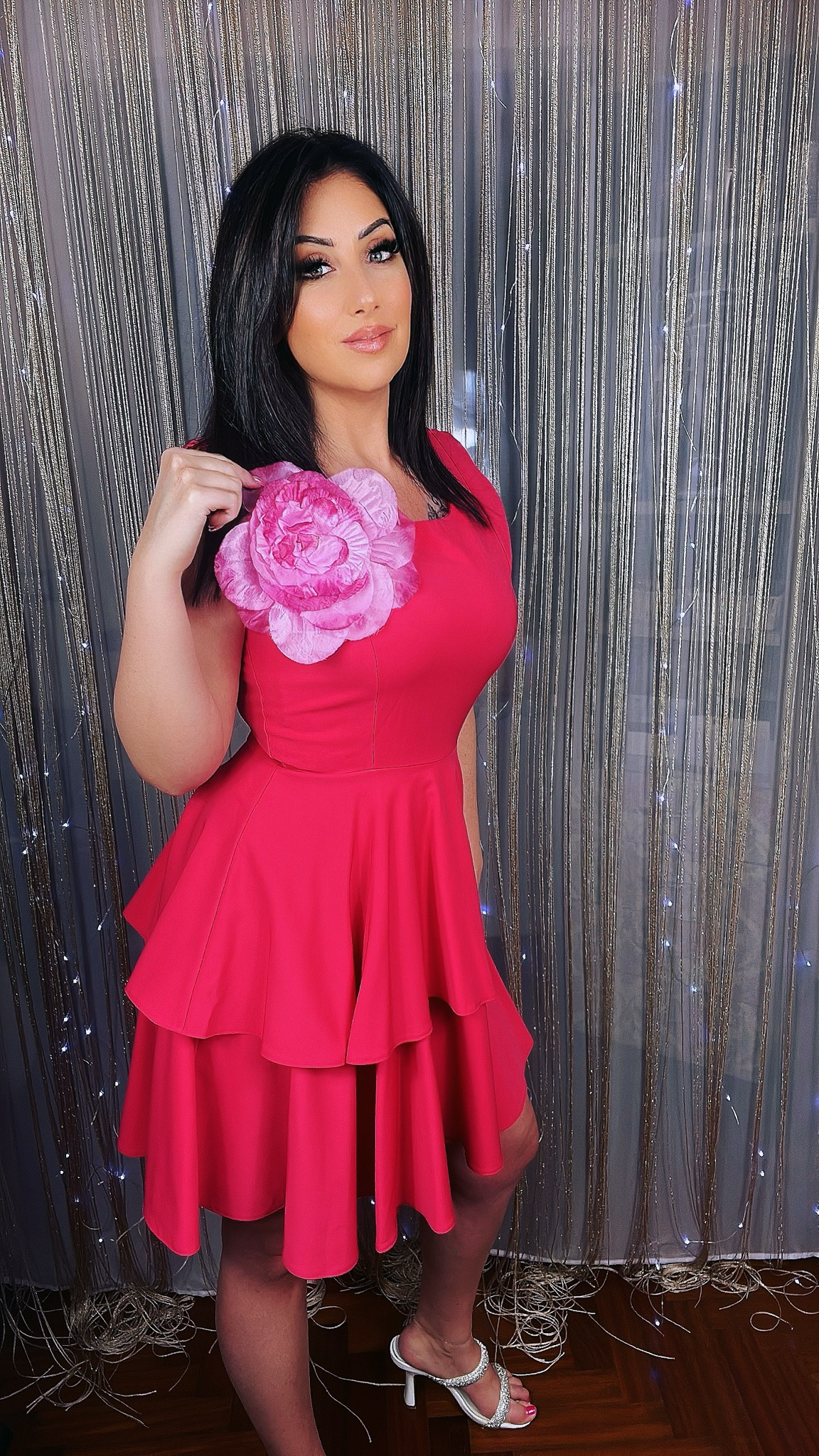 Ruffle Dress - Fuchsia