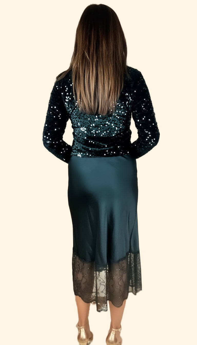 Sequin jacket with bows