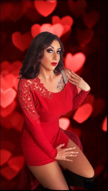 Pullover con intarsi e ricami - Rosso