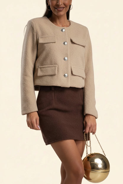 Gonna effetto Teddy Tweed a Vita Alta - Marrone