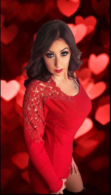 Pullover con intarsi e ricami - Rosso