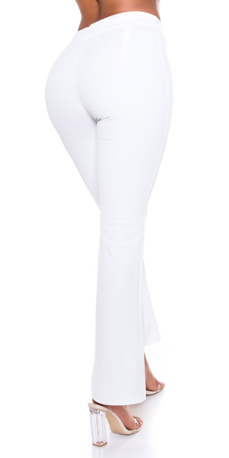 Pantaloni Vita alta elasticizzati - Bianco