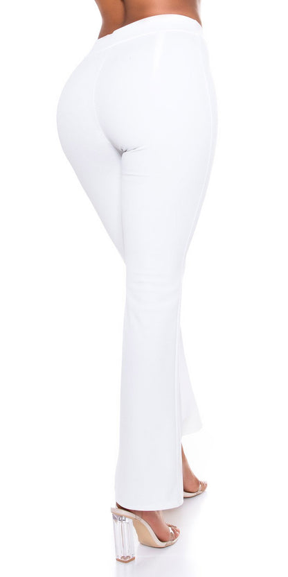 Pantaloni Vita alta elasticizzati - Bianco