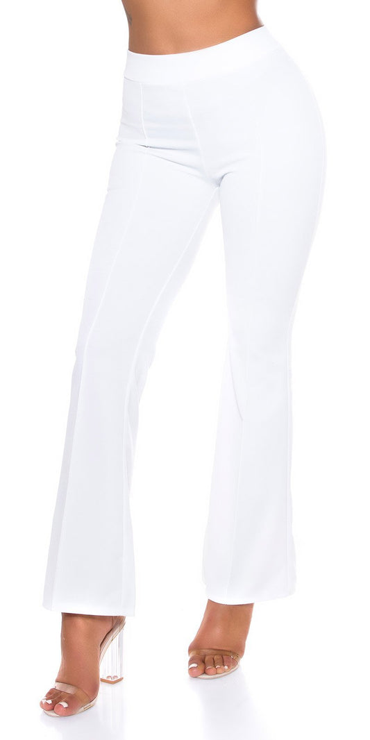 High Waist Stretch Pants - White
