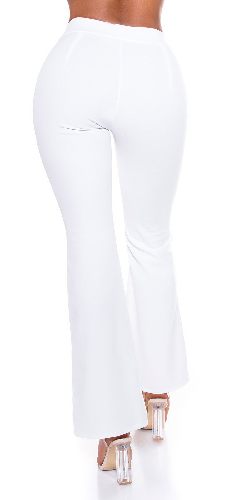 Pantaloni Vita alta elasticizzati - Bianco