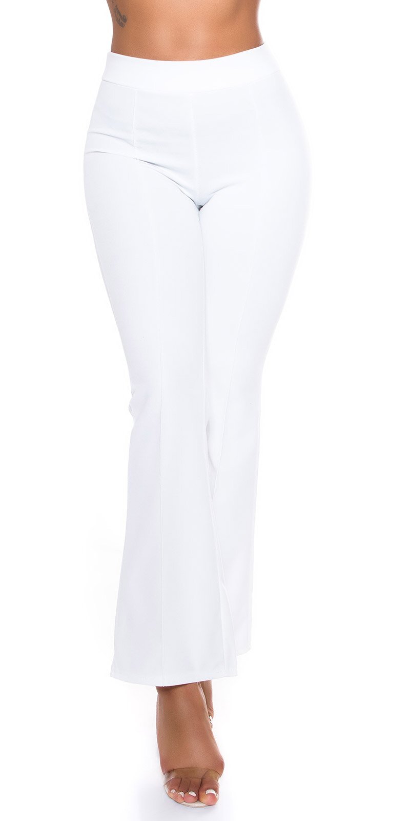 Pantaloni Vita alta elasticizzati - Bianco