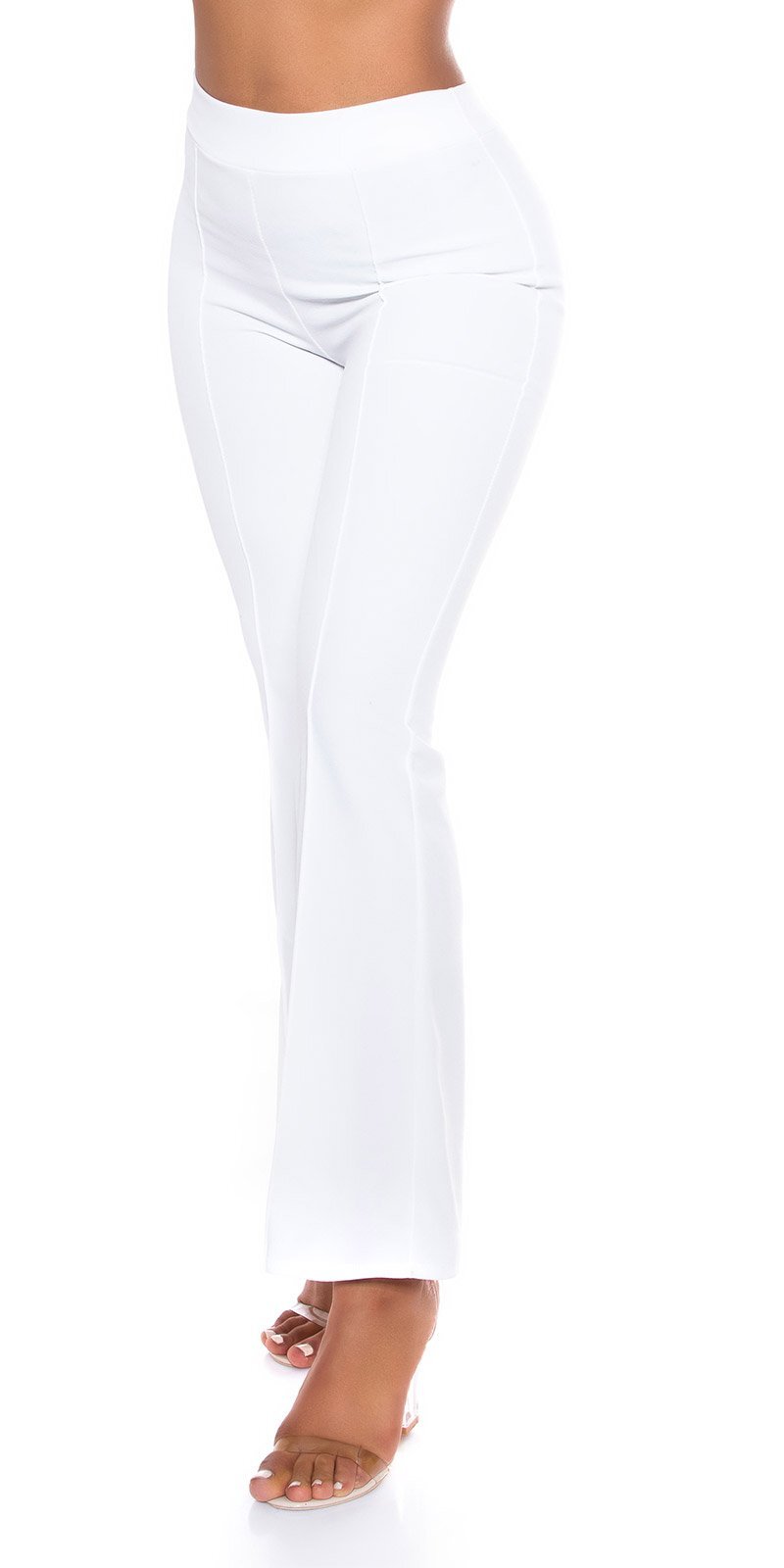 Pantaloni Vita alta elasticizzati - Bianco