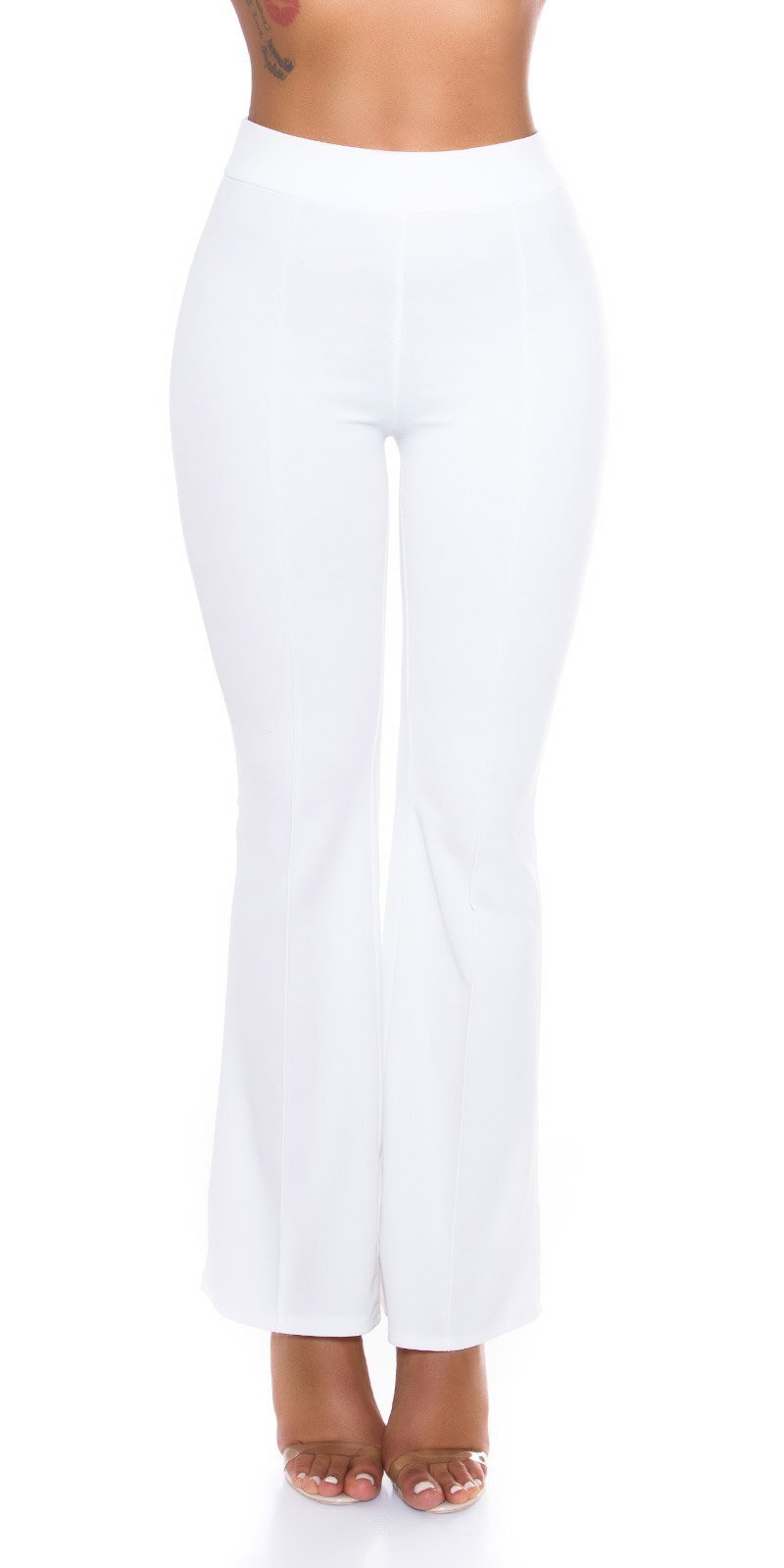 Pantaloni Vita alta elasticizzati - Bianco