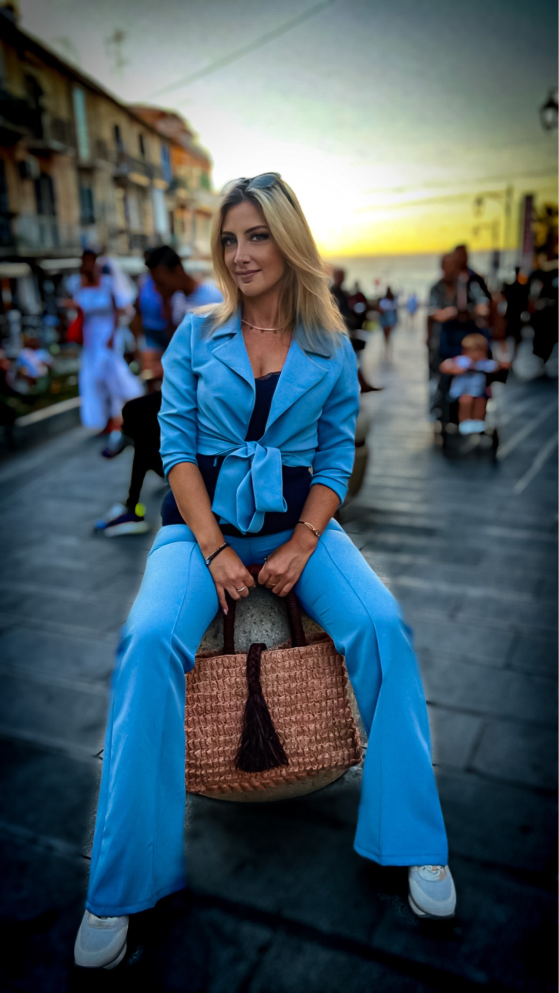 High Waisted Pants - Babyblue