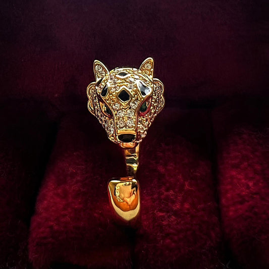 Leopard Ring with Zirconia - Gold
