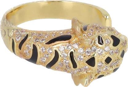 Leopard Ring with Zirconia - Gold