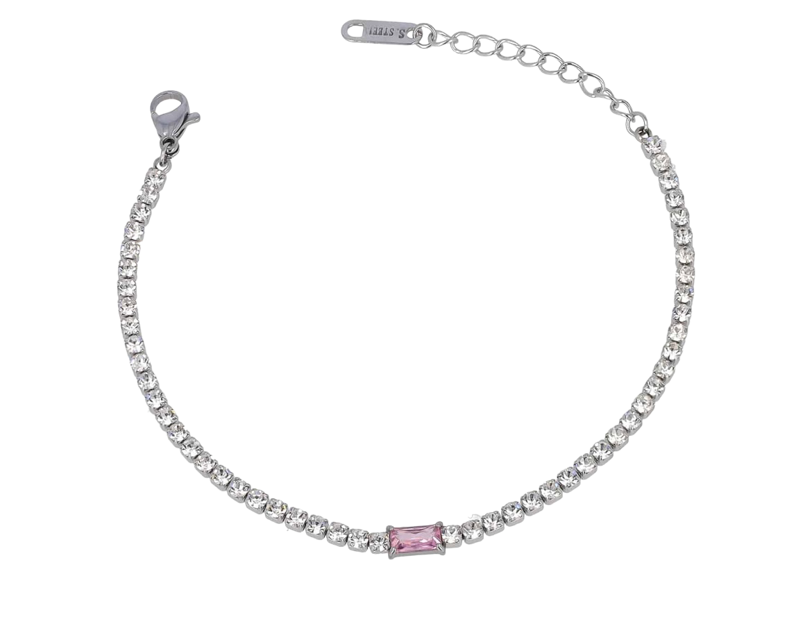 Parure Bracciale e Orecchini con Zirconi - Silver