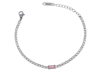 Parure Bracciale e Orecchini con Zirconi - Silver