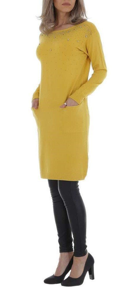 Oversized Rhinestone Sack Dress - Yellow