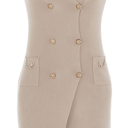 Knit Blazer Dress - Beige