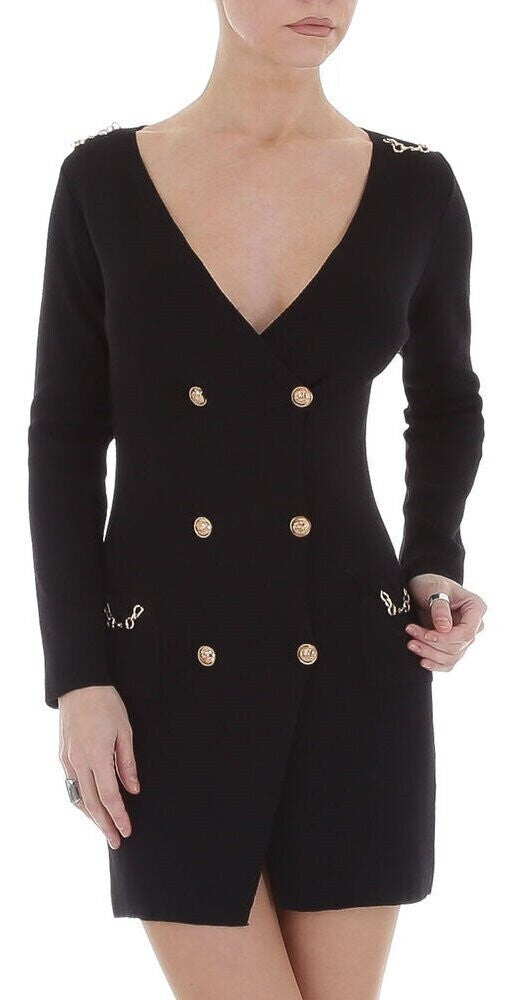 Knit Blazer Dress - Black