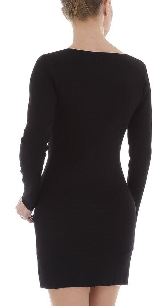Knit Blazer Dress - Black