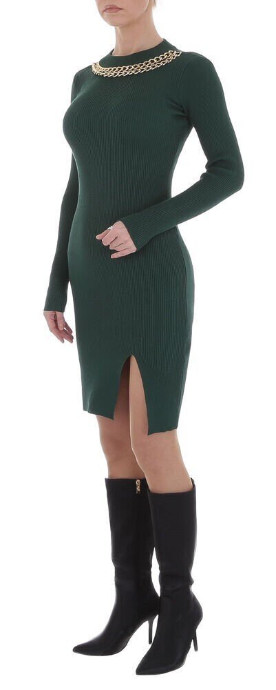 Chain Knit Dress Crew Neck - Green