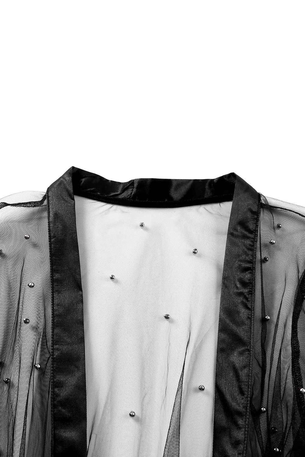 Tulle Kimono with Studs - Black