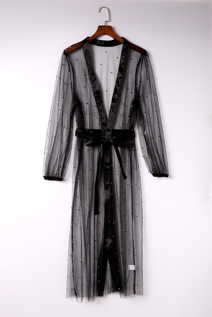 Tulle Kimono with Studs - Black
