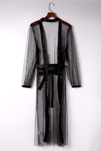 Tulle Kimono with Studs - Black