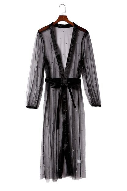 Tulle Kimono with Studs - Black