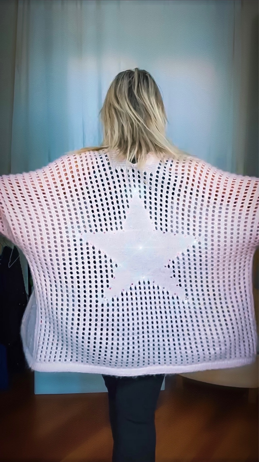 Swarovsi Knit Cardigan - Pink