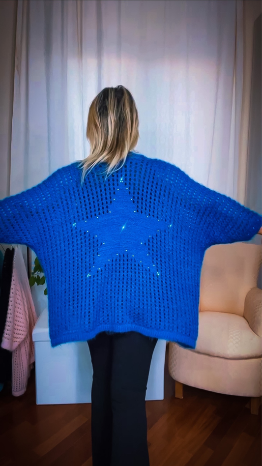 Swaroski Knit Cardigan - Blue