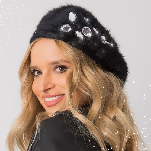 Basque with crystals - Black
