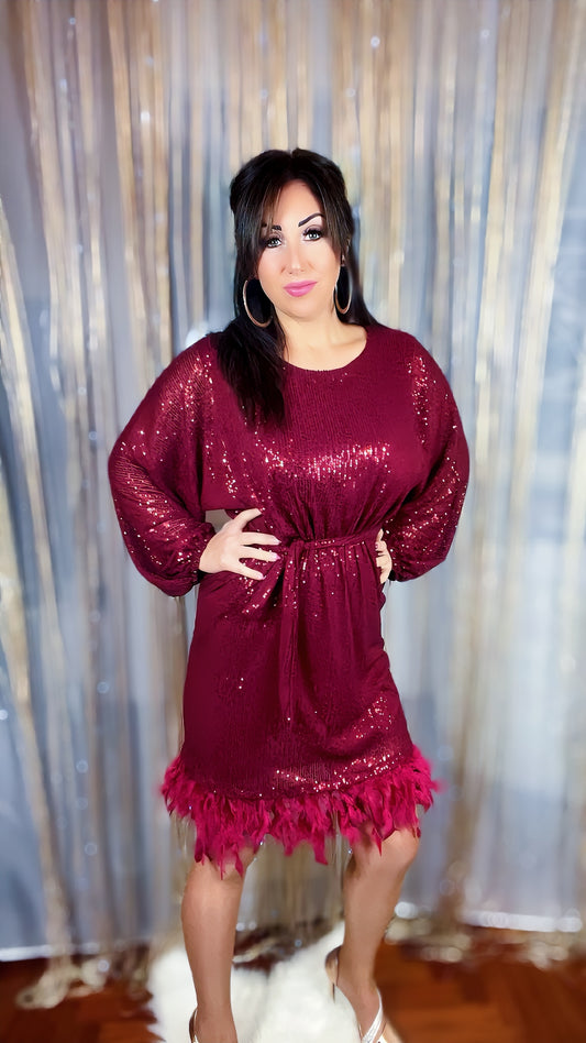 Flared dress with sequins