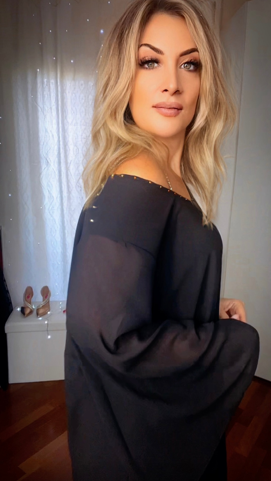 Oversized Dress with Swarovski - Black