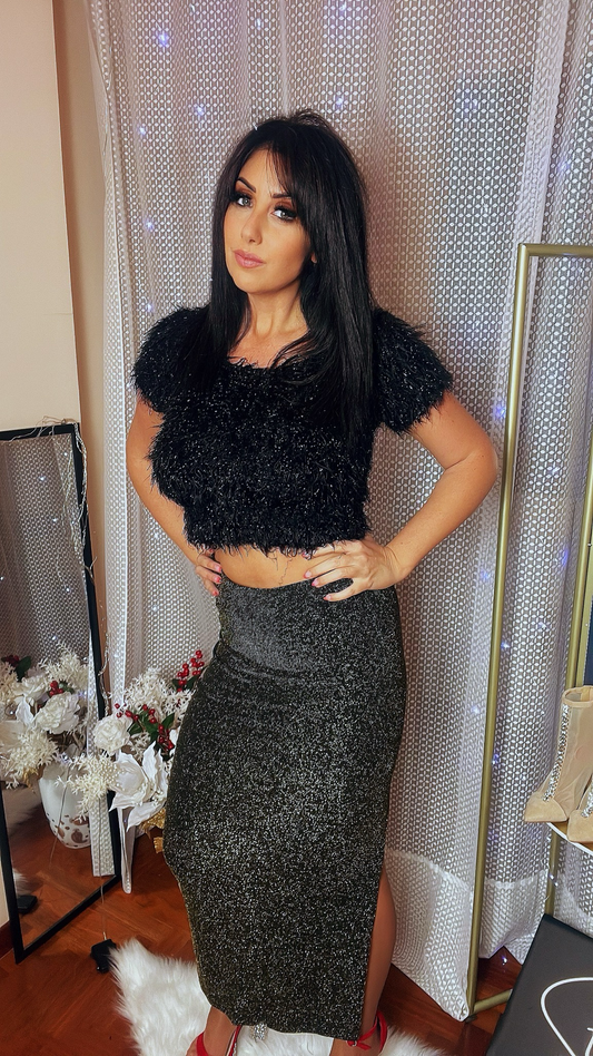 Lurex Skirt - Gold/Black