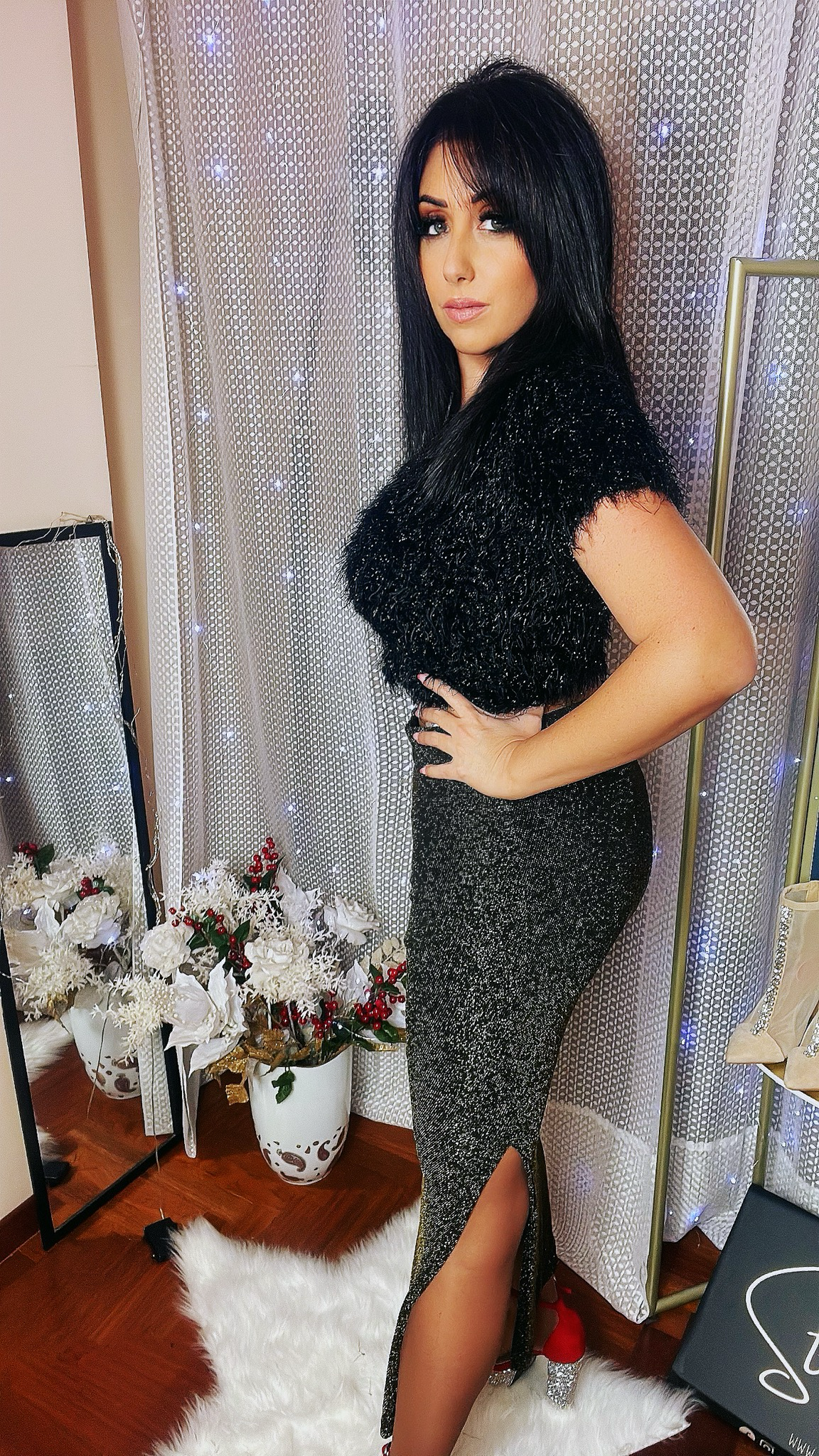 Lurex Skirt - Gold/Black