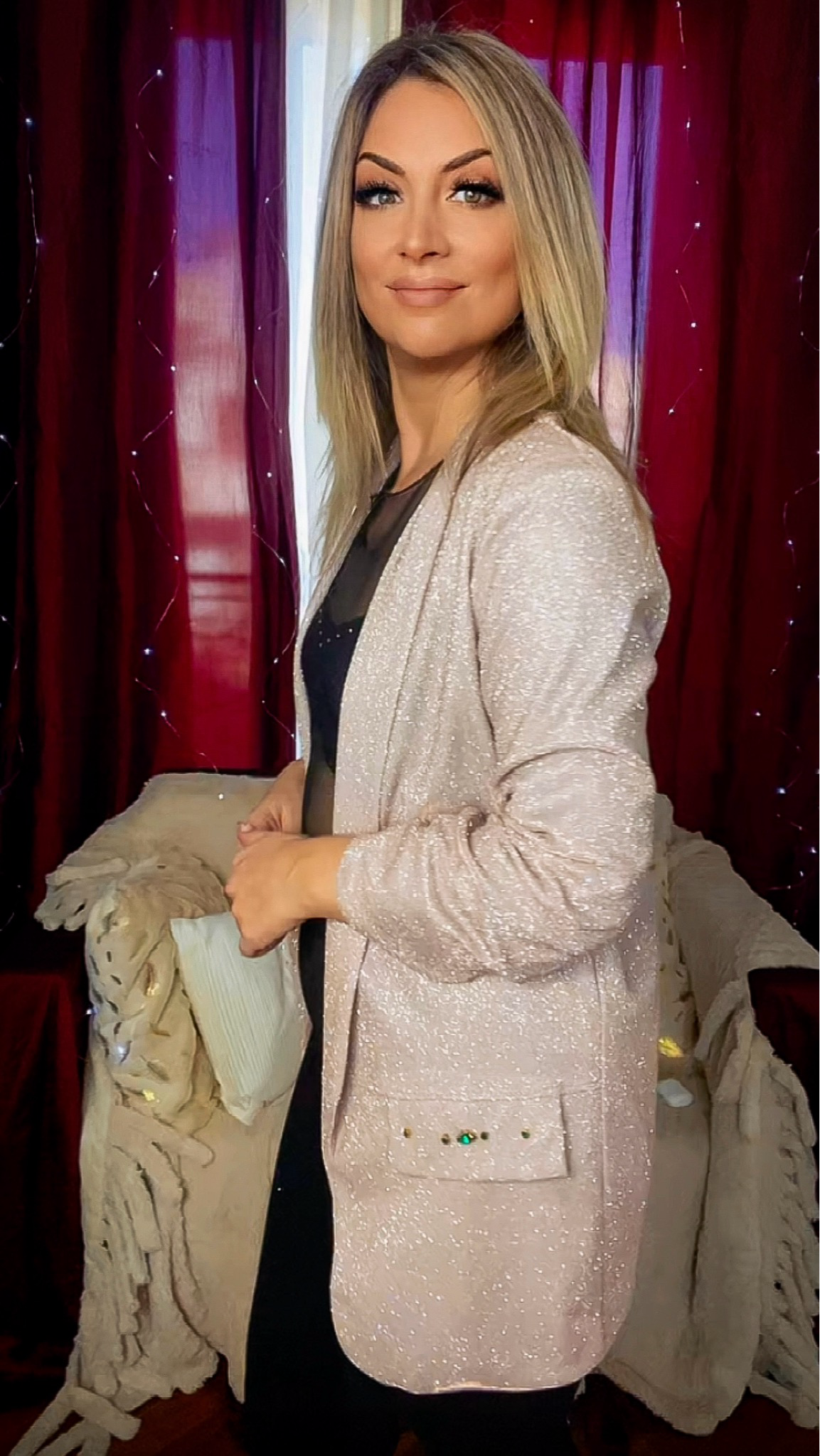 Blazer Lurex - Rosa