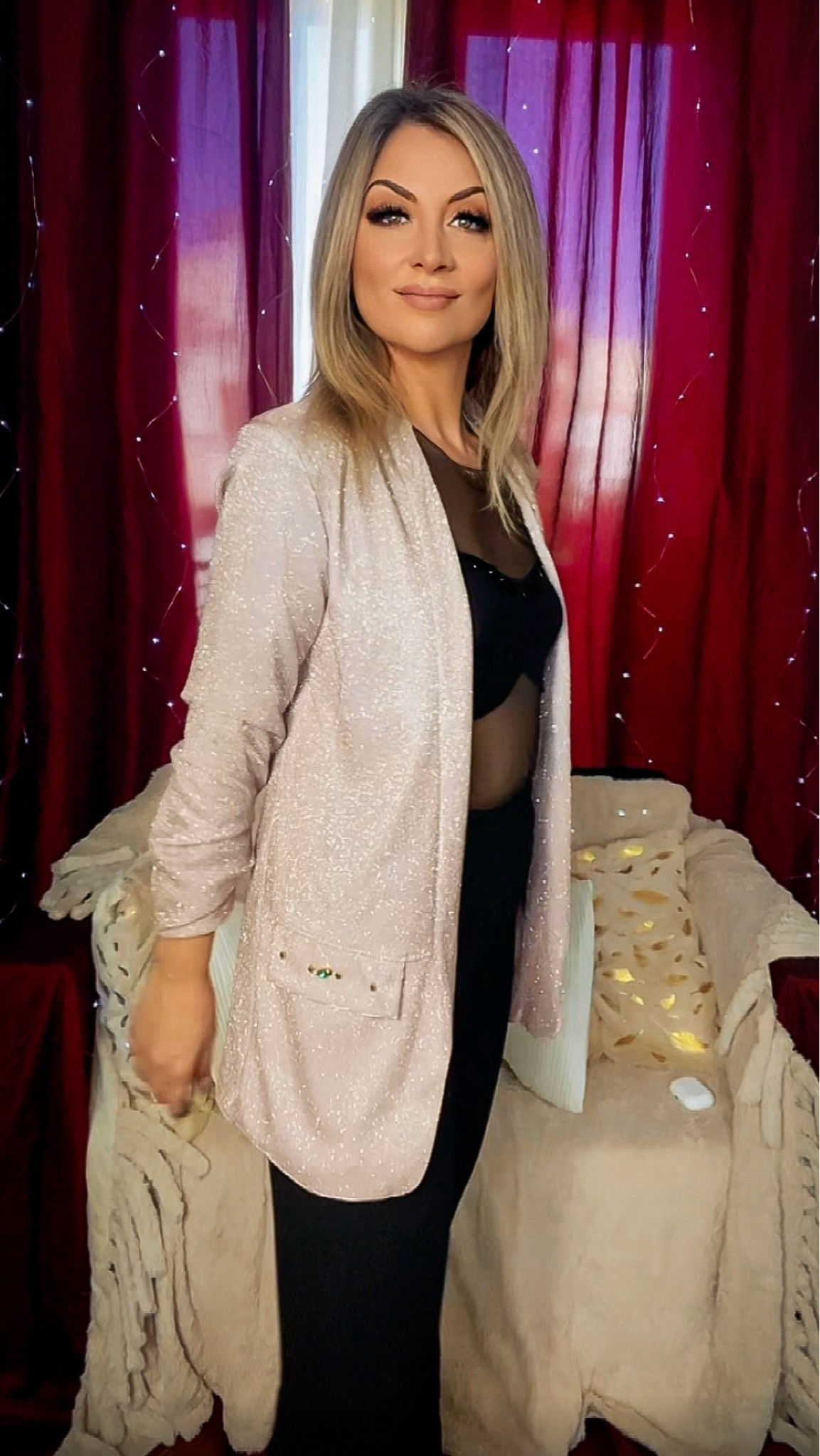 Blazer Lurex - Rosa