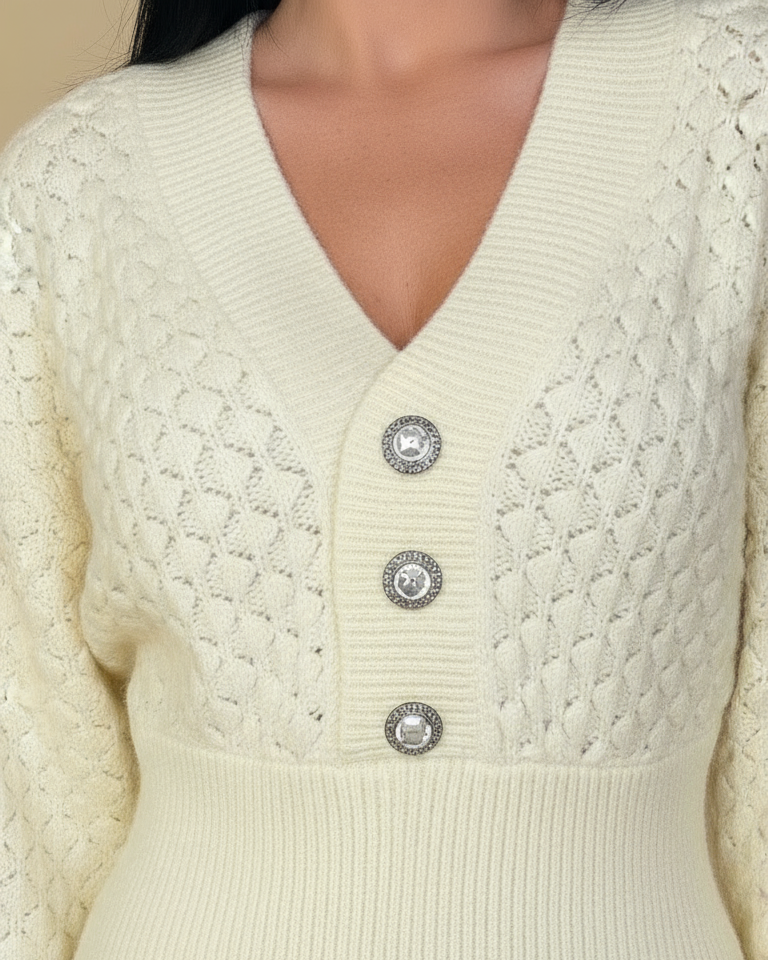 Pullover Nido d’ape - Crema