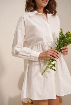 Oversized Shirt Dress - White