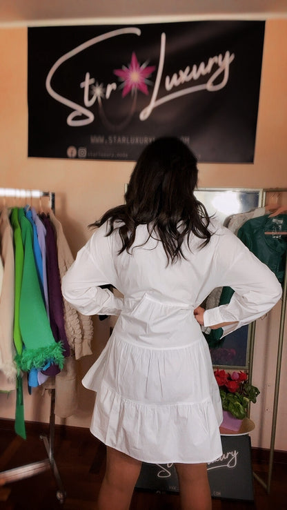 Oversized Shirt Dress - White