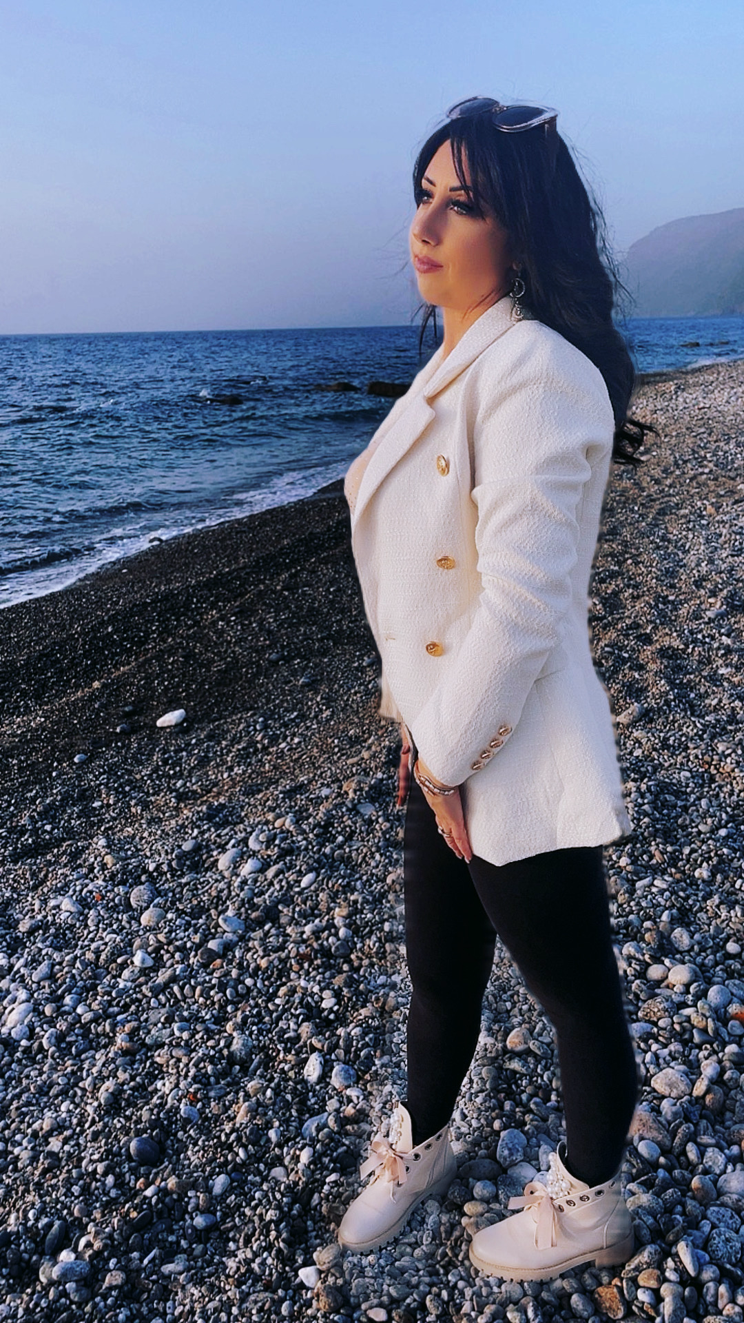 Blazer in Tweed - Bianco