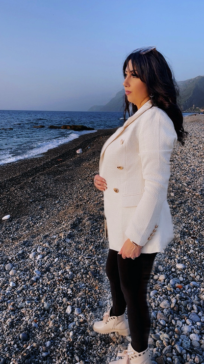 Blazer in Tweed - Bianco