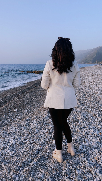 Blazer in Tweed - Bianco